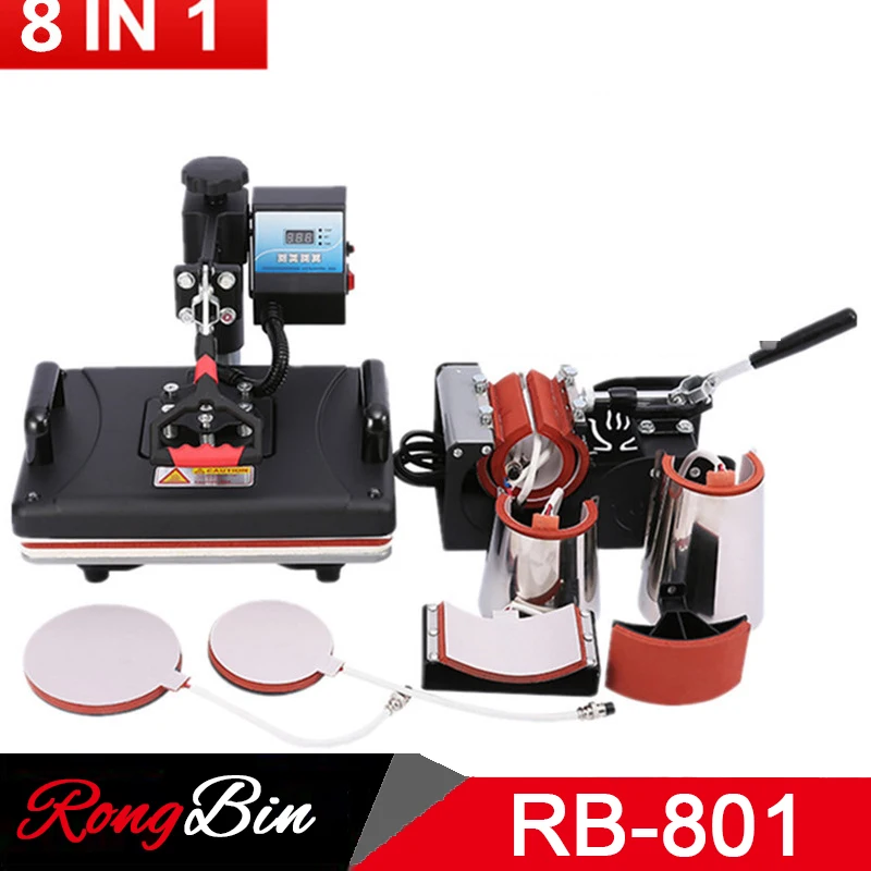 Comprar Barato 8 en 1 Combo máquina de prensa de calor sublimación impresora 2D máquina de transferencia de calor para camisetas taza placa tapa teléfono