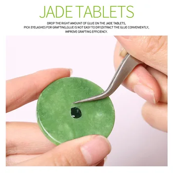 

Blueyes Eyelash Extension Tools Round Jade Stone False Eyelashes Glue Adhesive Pallet Pad Holder Fake Eye Lashes Extension ToolS