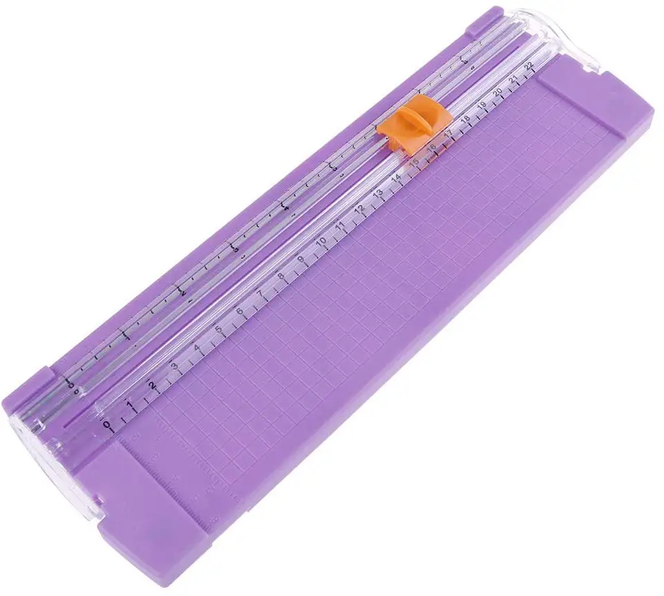 Purple Резак для бумаги A5, триммер для бумаги, титановый инструмент для скрапбукинга 2 с защитной боковой линейкой, бумажная этикетка, стандартная резка - Цвет: Purple