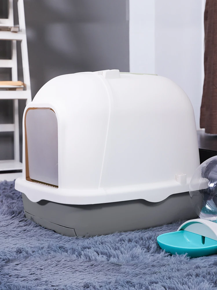 Totally Closed Large Pet Cat Toilet Sand Box Resin Litter Plastic Tray Large Cat WC Luxury Toilet Mascotas Pet Supply AA60CL Totally Closed Large Pet Cat Toilet Sand Box Resin Litter Plastic Tray Large Cat WC Luxury Toilet Mascotas Pet Supply AA60CL