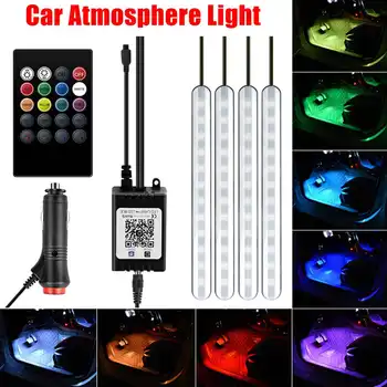 

48LED Car Foot Light Ambient Lamp With USB Wireless Remote Music Control Multiple Modes car accessories Interior Decorative