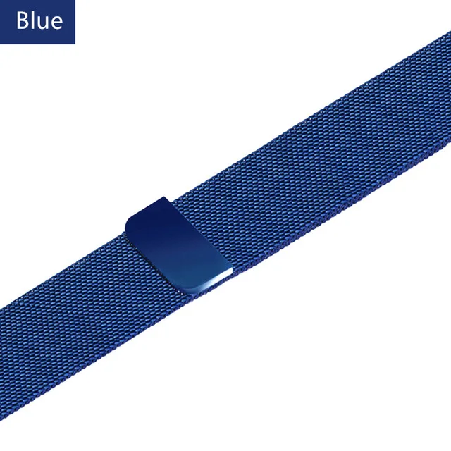 Миланская петля ремешок для Apple watch 4 5 40 мм 44 мм браслет из нержавеющей стали металлический ремешок для Iwatch series1 2 3 38 мм 42 мм ремешок для часов - Цвет ремешка: Blue