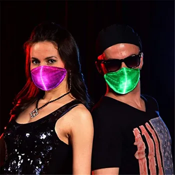 

LED Rave Mask 7 Colors Luminous Light for Men Women Face Mask Music Party Christmas Halloween Light Up Party Mask Flashing