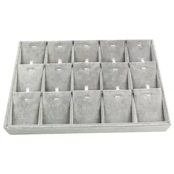 

15 Grids Velvet Jewelry Organizer Stackable Ring Stud Earring Showcase Box