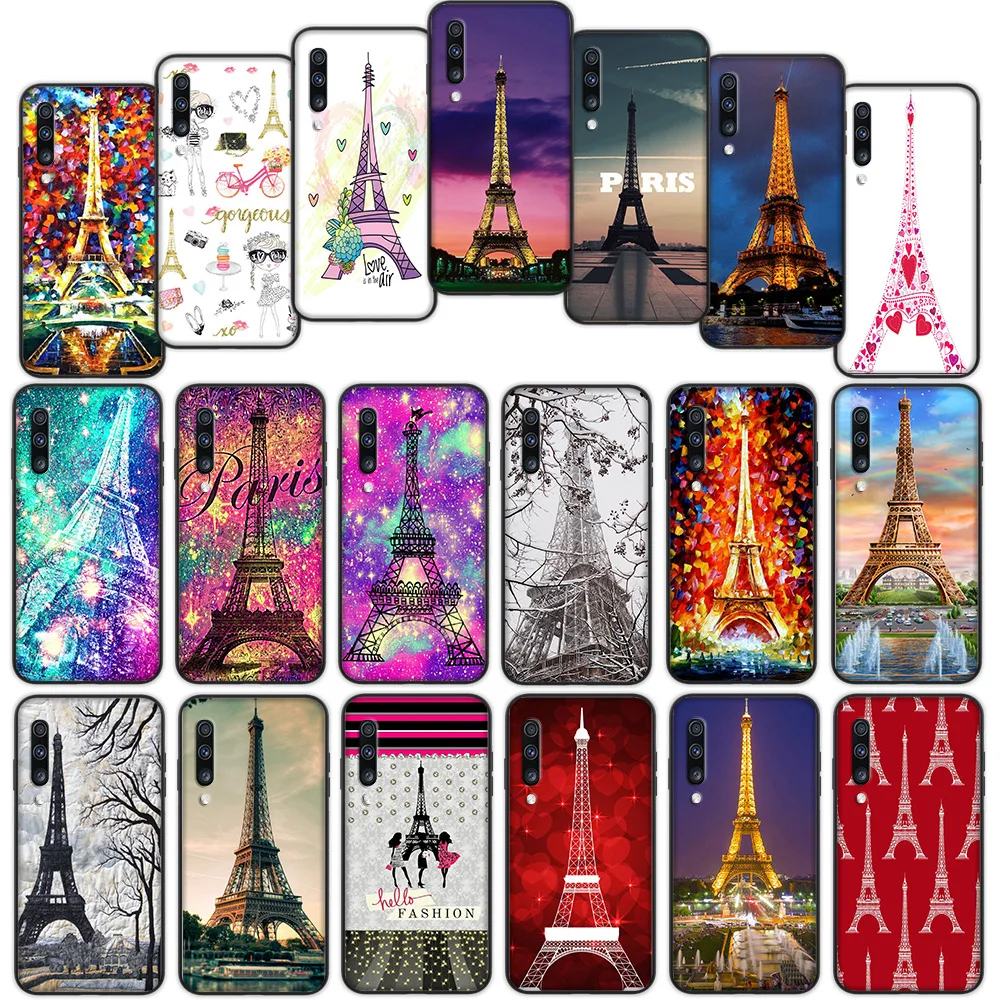 Paris Eiffel Tower Drawing Soft Cover Case for Samsung Galaxy Note 10 20 Ultra S10 Plus S10e Lite |