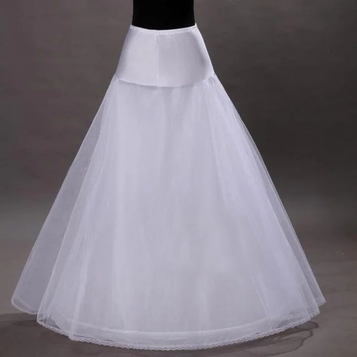 High Quality  Petticoat A Line 1-hoop 2-layer Cerceau Petticoat Underskirt Bridal Crinolines for Wedding Dress In Stock цена и фото