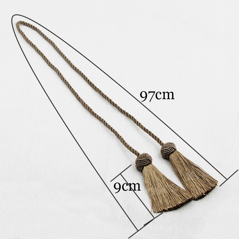 Gold Tassel Curtain Tieback - Elegant Polyester Rope Holder Accessory