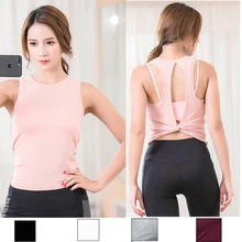 Майка для йоги, спортивная майка, Женская майка без рукавов с открытой спиной, топы для спортзала, Спортивная майка для фитнеса, сухая футболка, футболка для тренировок