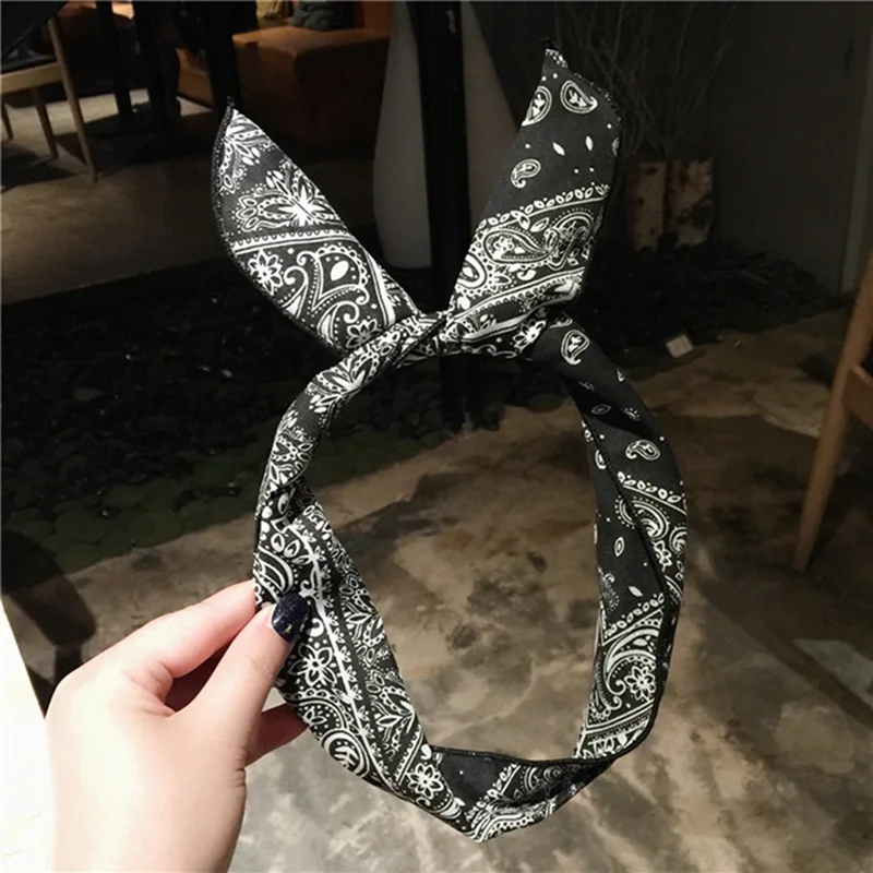 Cashew Flowers Printed Elastic Hair Bands Headbands For Women Sports Yoga Bandana Turban Headwear Hair Accessories Wire Hairband