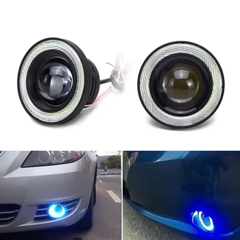 

2 Pcs/set Universal Car Light LED Fog Light White Angel Eye Ring Driving Projector Bulbs Lamps Car COB Light Fog Lamp