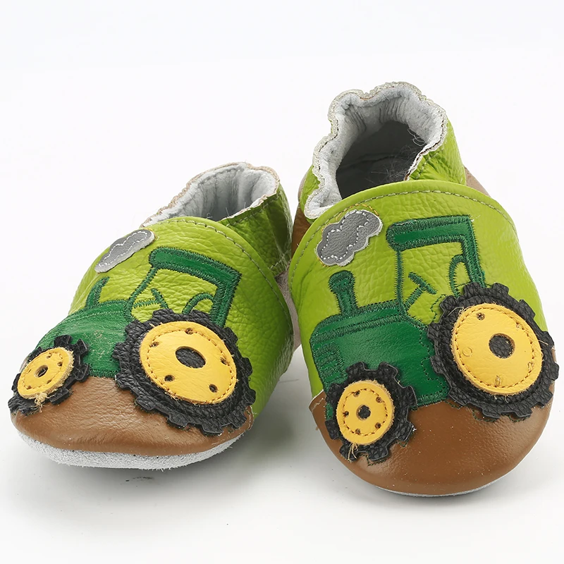 Newborn Boys Girls InfantShoes0-24Months Carton Skid-Proof Soft Genuine Leather Antislip Baby Shoes First Walkers Baby Moccasins - Цвет: NO41
