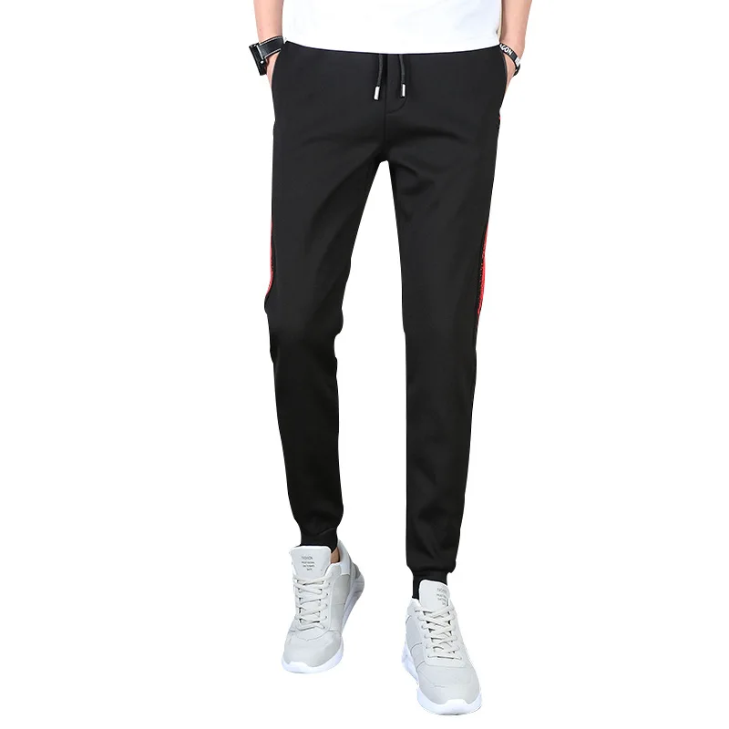 Осенние повседневные мужские брюки длиной до щиколотки, популярные брендовые одноцветные штаны, мужские спортивные штаны, универсальные стильные мужские брюки