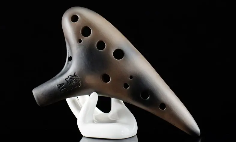 Копченый ожога 12 отверстий AC Ocarina Alto C флейта музыкальный инструмент звук