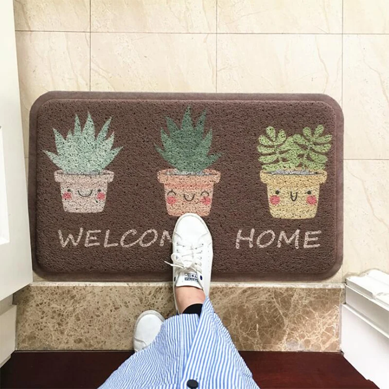 TECHOME Dust Removal Carpet Doormat Wire Loop Footpad Lovely Plant Mat in the Hallway Kitchen Bath Non-slip Entrance Mat Rug TECHOME Dust Removal Carpet Doormat Wire Loop Footpad Lovely Plant Mat in the Hallway Kitchen Bath Non-slip Entrance Mat Rug