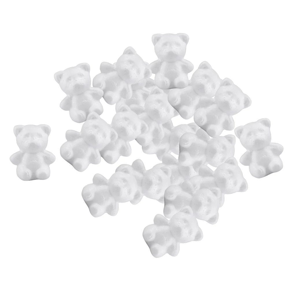 20 Pcs Bear Shaped Modelling Foam Craft Polystyrene Styrofoam Decor Ornament