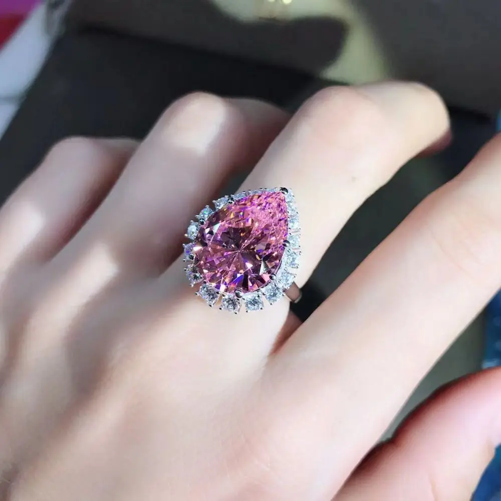 Pink Sapphire Fake Carat Diamond Ring Pink Sapphire Asscher Cut