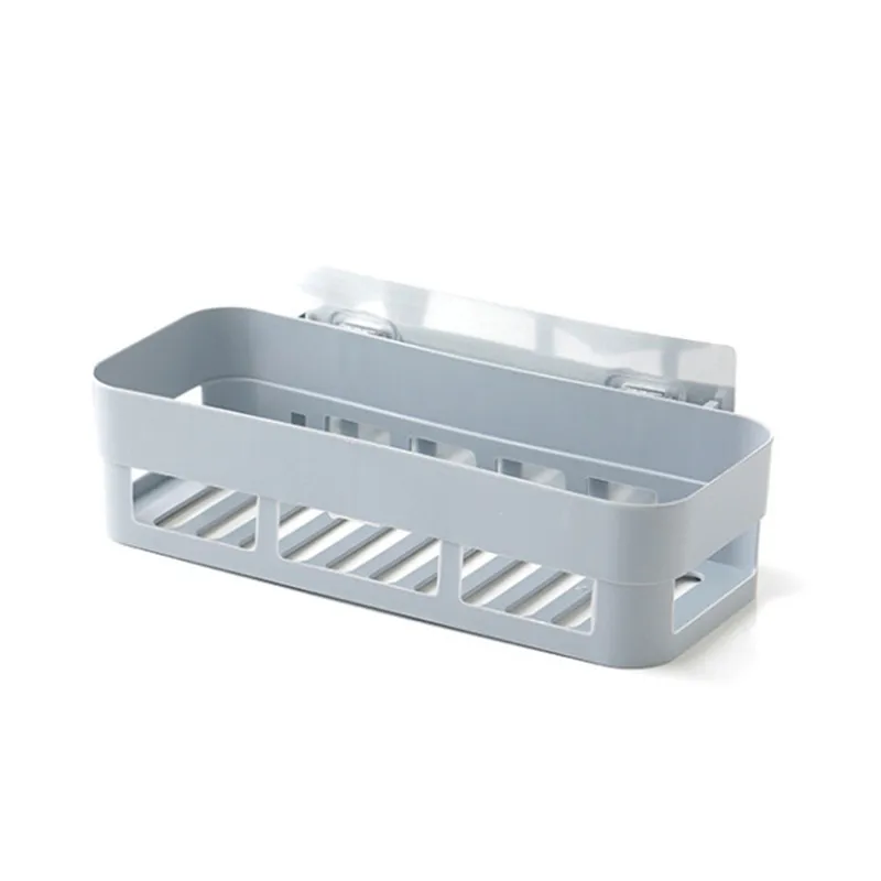 Brief  Bathroom Soap Towel Holder Shelf Wall Vacuum Suction Cup Sponges Storage Basket 1pc 5