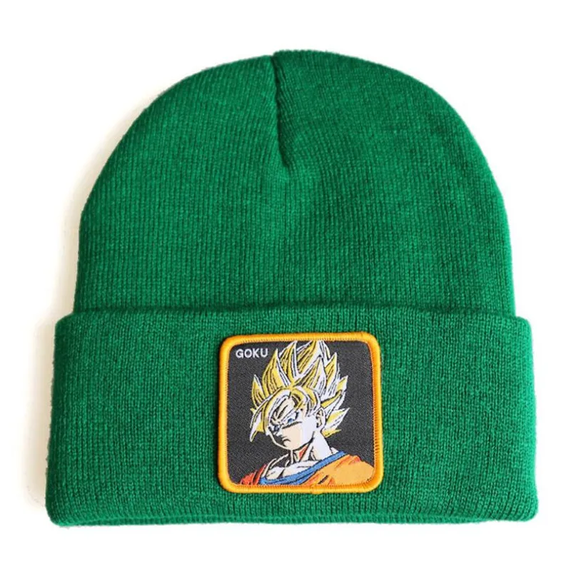 emerald green НОВАЯ Трикотажная шапка для косплея из японского аниме «Драконий жемчуг», аксессуары для костюмированной вечеринки, Шерстяная Лыжная шапка с рисунком Сон Гоку, сохраняющая тепло, Осень-зима - Цвет: emerald green