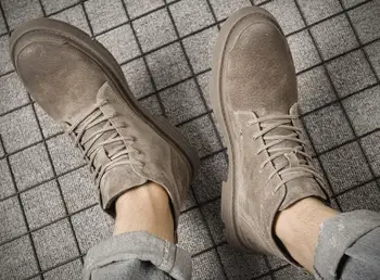 

Autumn and winter leather Martin boots men's high-cut tooling shoes to help snow tide men's boots military boots desert boots