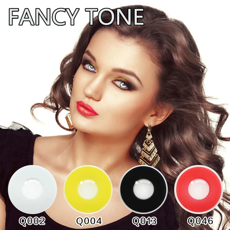 [FANCY TONE] 1 пара цветных контактов на Хэллоуин сумасшедшие контактные линзы для