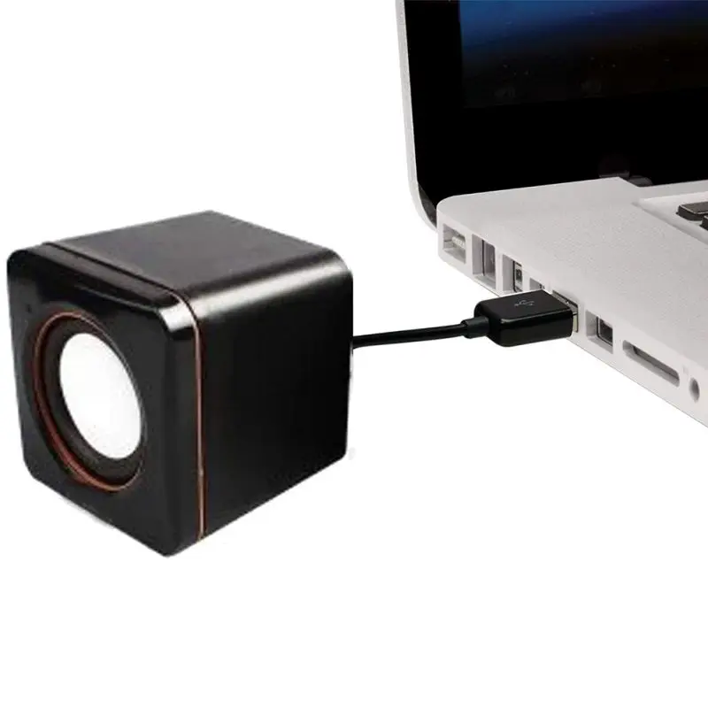 Компьютерный USB динамик, портативный компактный мини стерео небольшой квадратный 3,5 мм аудио разъем для ноутбука, настольный компьютер, USB динамик