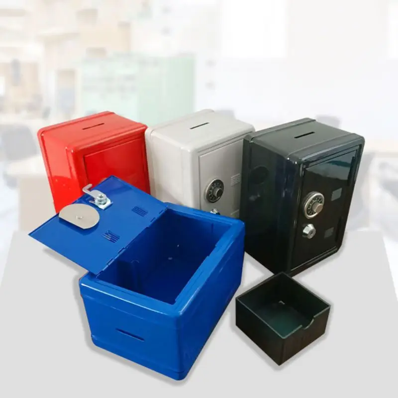 New Safe Security Metal Money Bank Deposit Cash Savings Saving Box 2 Keys safe-looking piggy bank decoration
