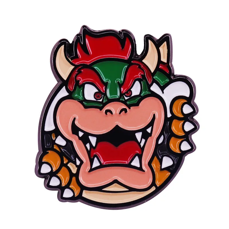 Spilla Smaltata Super Bowser Spilla King Of The Koopas Great Demon King Pin