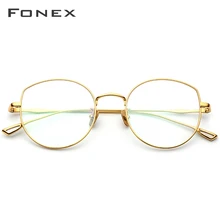 FONEX из чистого титана, оптические очки для женщин, новинка, негабаритные очки кошачий глаз, оправа, очки по рецепту, очки для близорукости, очки 868