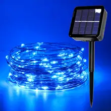 Открытый солнечный светильник USB светодиодный гирлянда светильник Фея медный провод водонепроницаемый Рождественская елка Свадебная вечеринка украшения 5 м 10 м 20 м