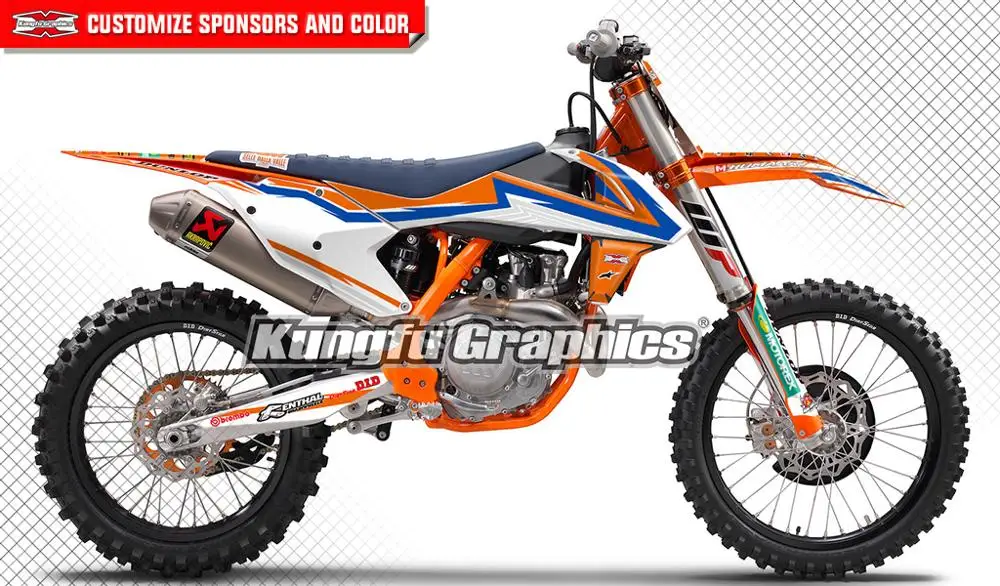 KUNGFU GRAPHICS Custom Vinyl Wraps Enduro Stickers MX Kit for 125 150 250 350 SX SXF SX-F XCF XC-F 450 2016 2017 2018 | Автомобили и