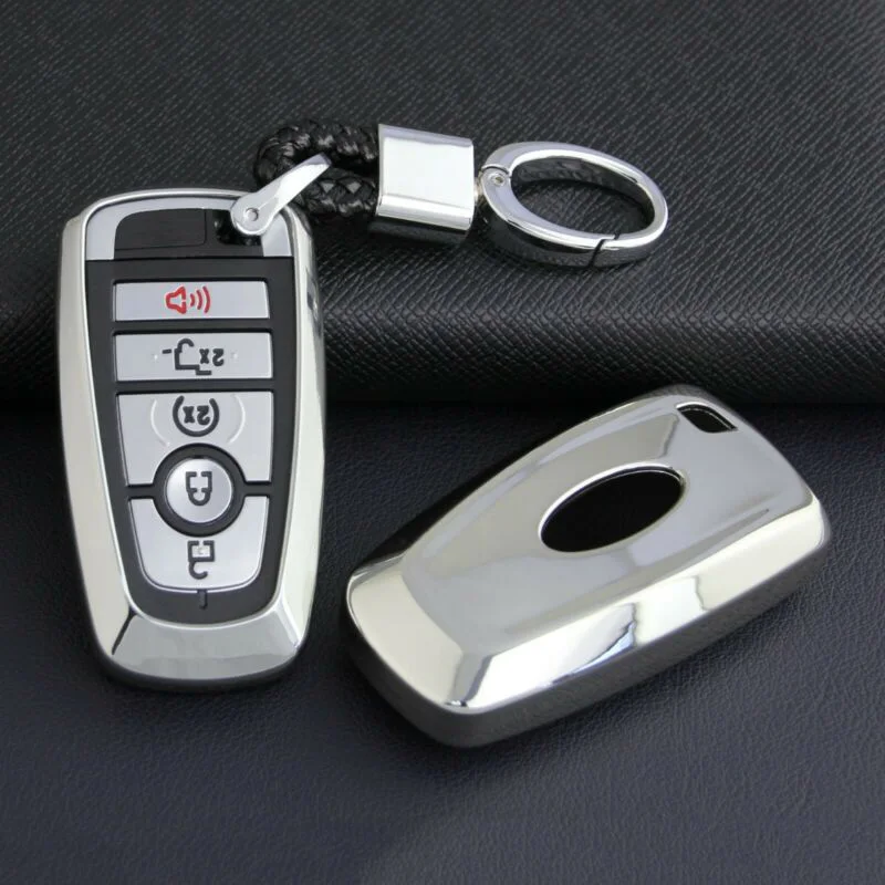 1pc Car Key Case With Keychain Shell Cover For Ford F-250- Protector Car Key Protector Car Accessories
