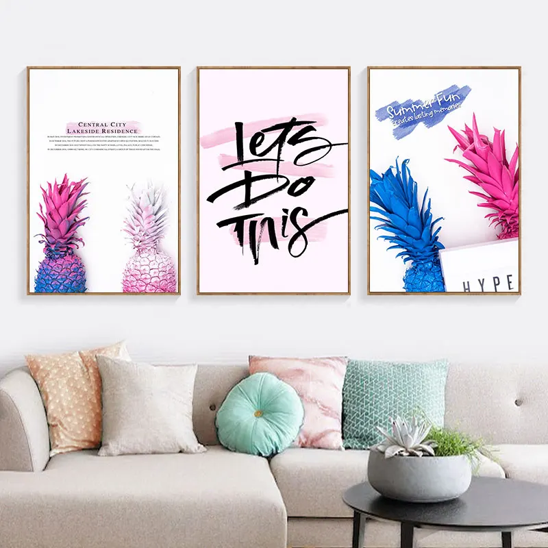 Ананас Холст Wall Art Nordic Плакаты принты минималистский картина с цитатами
