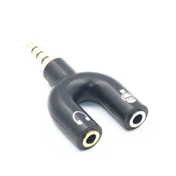 200 шт./лот высококачественный аудиокабель с разъемом 3,5 мм, штекер для наушников 1 разделен на 2 пары, адаптер для гарнитуры Share