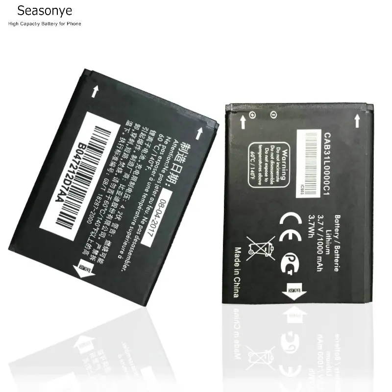 Seasonye 1000mAh / 3.7Wh CAB31L0000C1 телефонный Сменный аккумулятор для Alcatel A383G VF555 OT 3040 TCL I808 T66 One