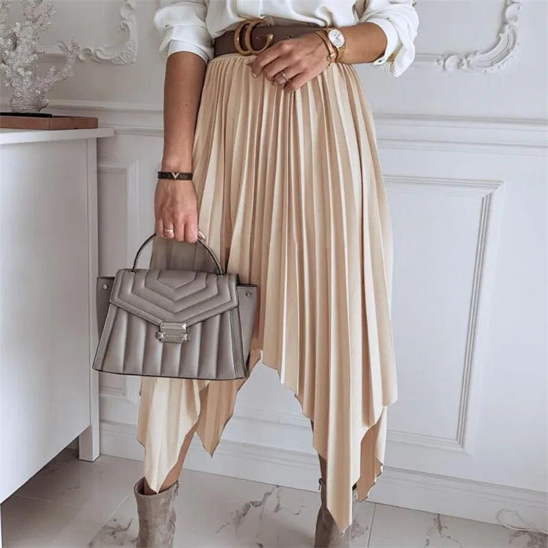 2019 плиссированные юбки женская модная эластичная мини-юбка с высокой талией
