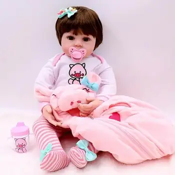 

48cm Reborn Doll Toys Soft Silicone reborn doll adorable baby For Girls Sleeping Accompany Beautiful Dolls Kid Birthday Gifts