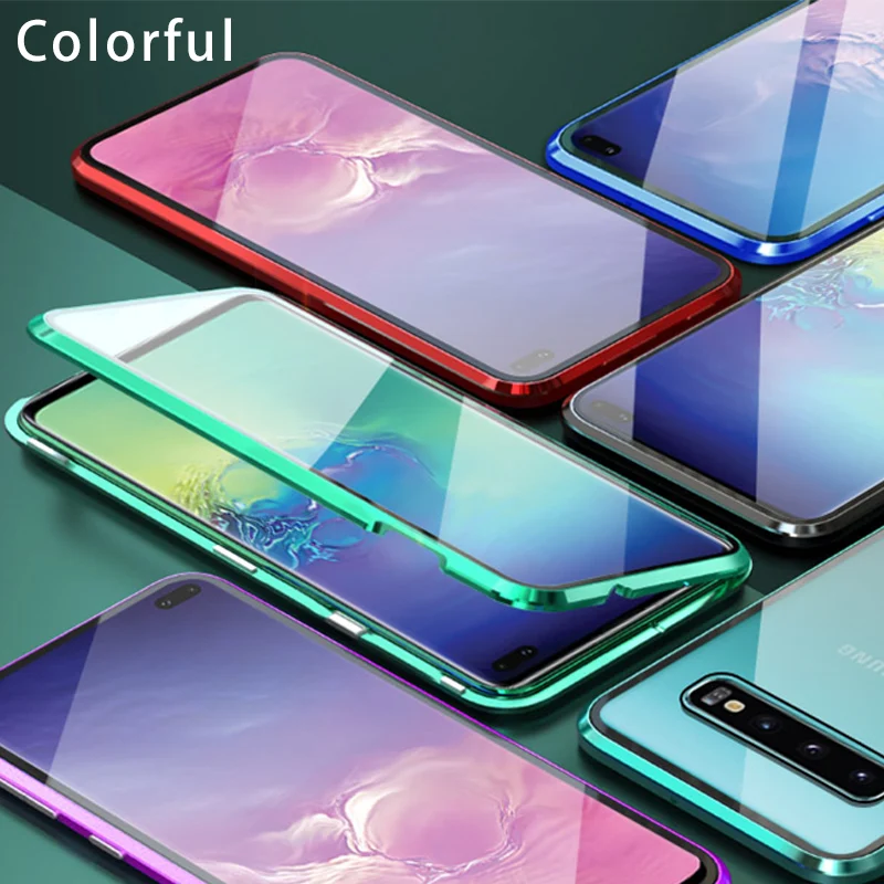 Полный защитный флип-чехол для samsung S10e S9 S8 Plus Magentic чехол из закаленного стекла для samsung Galaxy Note 10 Pro 9 8