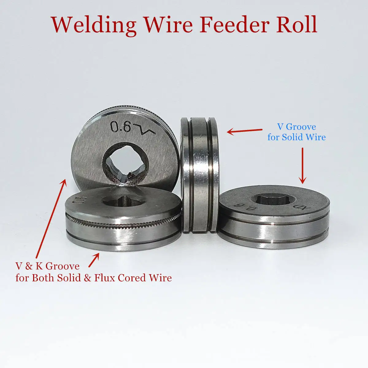 Welding Wire Feeder MIG Welding Machine Wire Feeding Roll V U K Knurl Groove 0.6mm 0.8mm 0.9mm 1.0mm of Steel Aluminum Flux Cord Welding Wire SSJ-16