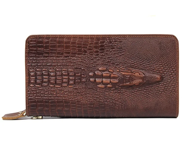 Luufan Высокая мода крокодиловый узор Кожаный клатч кошелек для мужчин Аллигатор длинный ручной кошелек мужской двухслойная кожа клатч сумка
