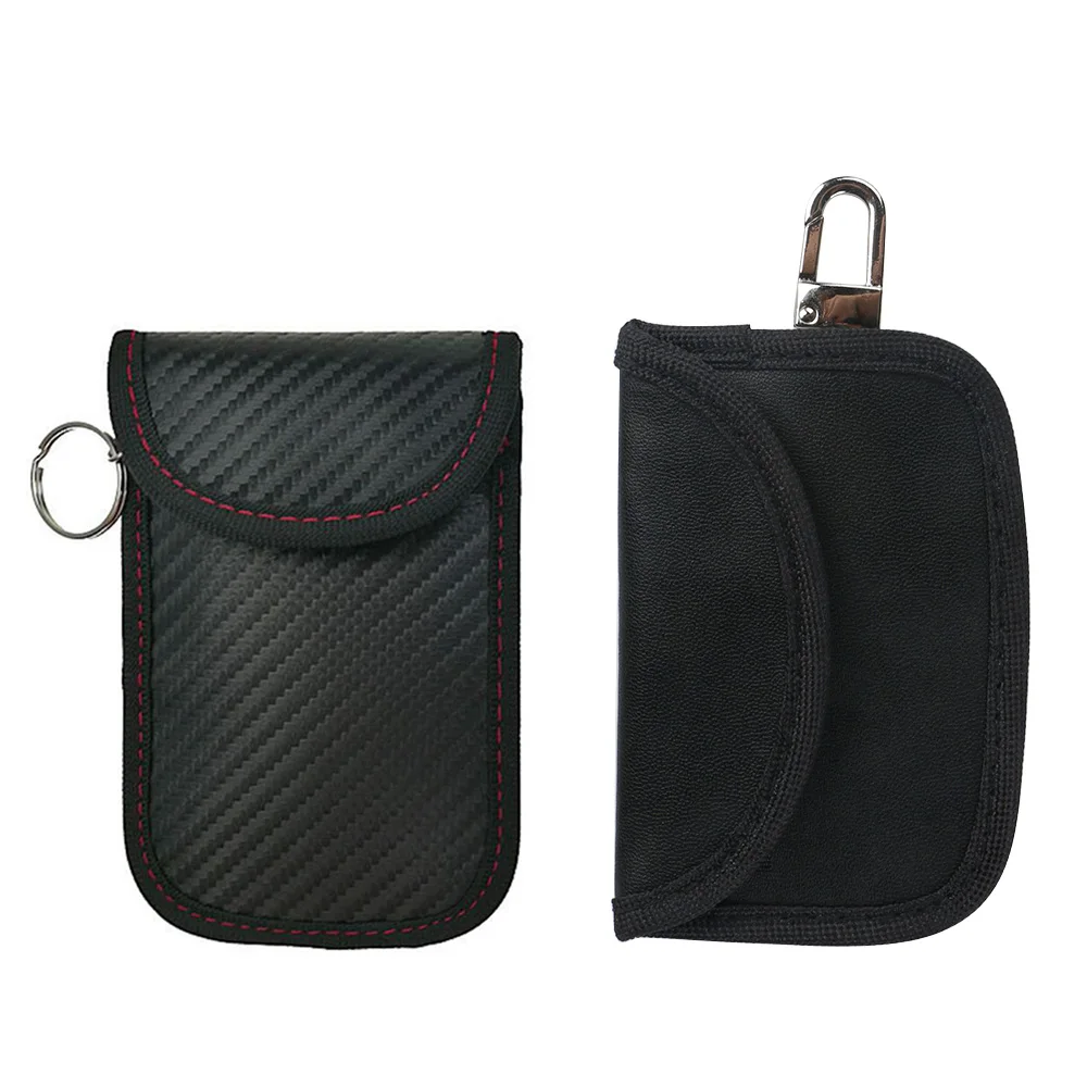

1-2PC Mini Car Faraday Bag Signal Guard Blocker single layer/dual layer PU Leather Keyless RFID Bag Signals Blocking Pouch
