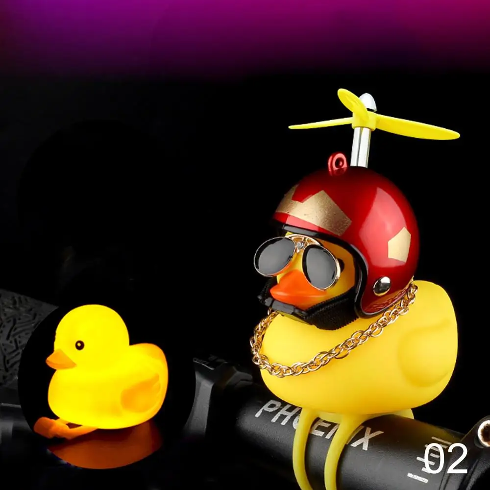 Flash Duck Стоящая утка со шлемом сломанный ветер маленькая Желтая утка шоссейный велосипедный шлем велосипедные аксессуары со светящимися/нормальными воздушными винтами - Цвет: Flash Duck