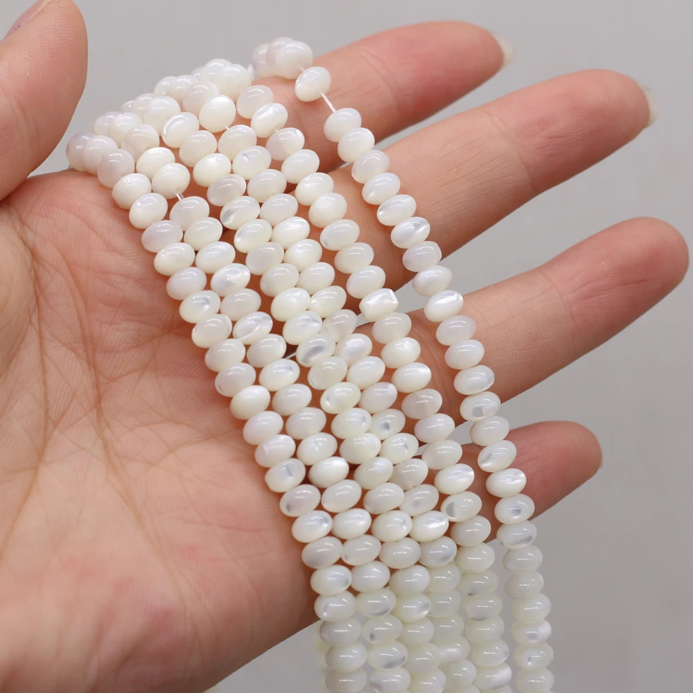 Natural Horseshoe Snail Shell Beads Mother-of-pearl Abacus Loose for Jewelry Making DIY Necklace Bracelet Accessories 14'' |