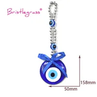 BRISTLEGRASS Turkish Blue Evil Eye Ribbon Bowtie Amulet Lucky Charm Wall Hanging Pendant Pendulum Blessing Protection Gift Decor 2