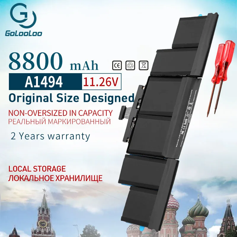 Аккумулятор A1494 для ноутбука 11 26 в 8800 мАч Apple Macbook Pro 15 дюймов A1398 Retina Late 2013 и Mid 2014 ME293