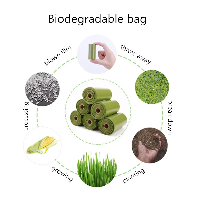 Biodegradable Garbage Bags Flat Top Garbage Bags Ecological Products Disposable For Trash Can Home And Kitchen