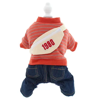 

Striped Dog Clothes Thick Warm Autumn and Winter Puppy Warm Striped Denim Four Feet Pies Akcesoria Clothes for Dogs