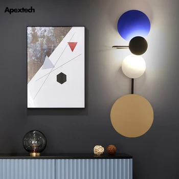 

Artistic Home Deco LED Wall Lamp Multi-Color Bedroom Bedside Wall Light Living Dining Room Deco Lighting Fixture With Switch