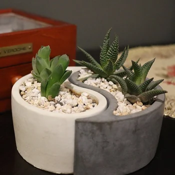 

Tai Chi Flower Pot Molds Concrete Planter Molds Cement Tray Holder Molds Home Decoration Clay Concrete Molds