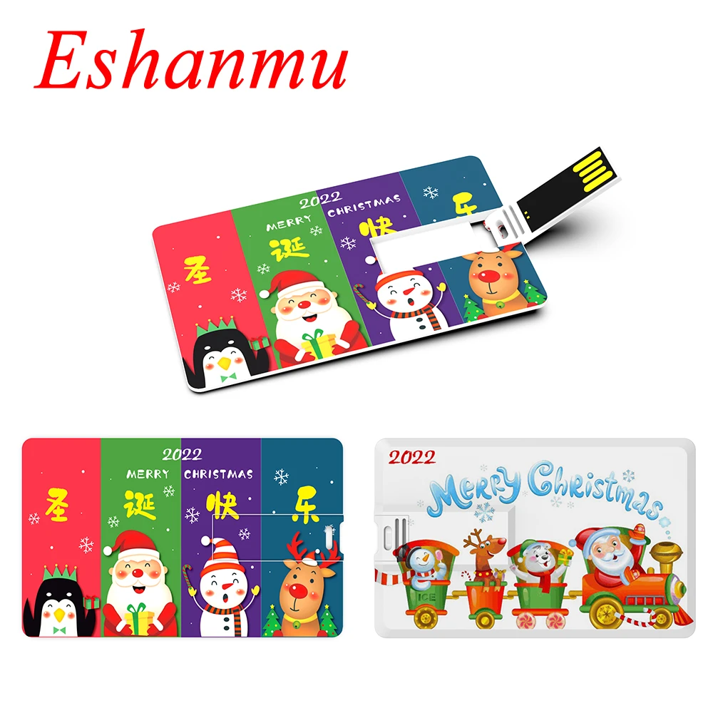 Drive Christmas 2022 2022 Christmas Card Usb Flash Drive 4Gb 8Gb 16Gb 32Gb 64Gb 128Gb Pendrive  Stick Portale Storage Usb 2.0|Usb Flash Drives| - Aliexpress