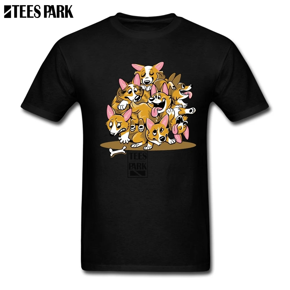 Baisc футболки корги кластера собак Забавные для Для мужчин Мужчин's
